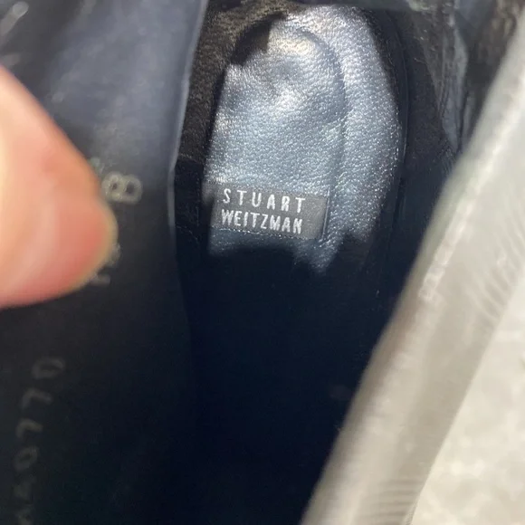 Stuart Weitzman Glossy Black Ankle Boots Size 10